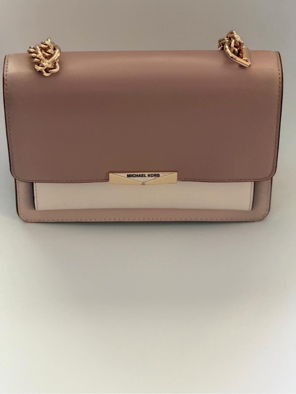 Michael Kors Pink and Cream Leather Shoulder Bag - Picture 2 of 8